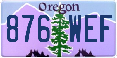 OR license plate 876WEF
