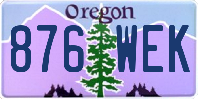 OR license plate 876WEK