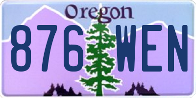 OR license plate 876WEN