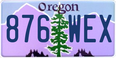 OR license plate 876WEX