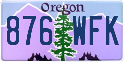 OR license plate 876WFK