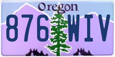 OR license plate 876WIV