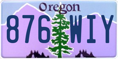 OR license plate 876WIY