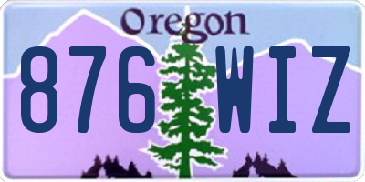 OR license plate 876WIZ