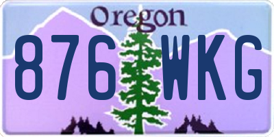 OR license plate 876WKG