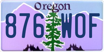OR license plate 876WOF