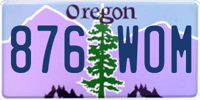 OR license plate 876WOM