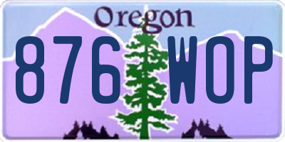 OR license plate 876WOP