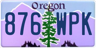 OR license plate 876WPK