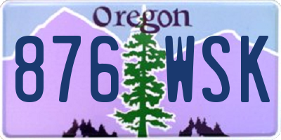 OR license plate 876WSK