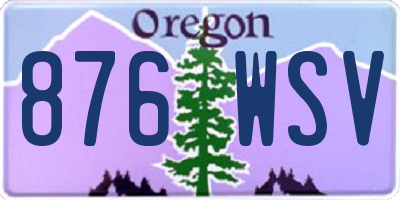 OR license plate 876WSV