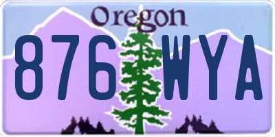 OR license plate 876WYA