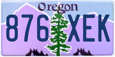OR license plate 876XEK