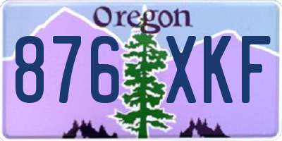 OR license plate 876XKF