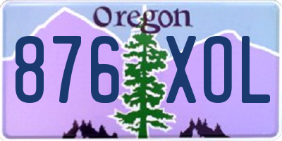 OR license plate 876XOL