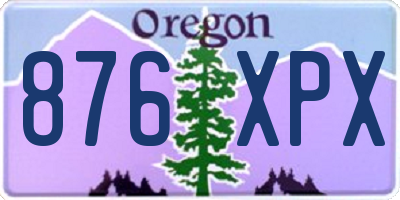 OR license plate 876XPX