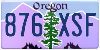 OR license plate 876XSF