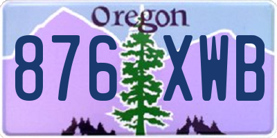 OR license plate 876XWB