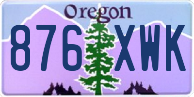 OR license plate 876XWK