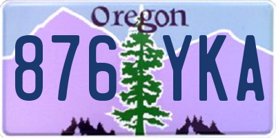 OR license plate 876YKA