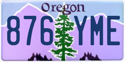OR license plate 876YME