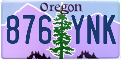 OR license plate 876YNK