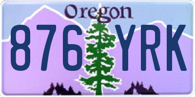 OR license plate 876YRK