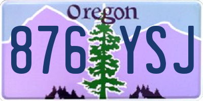 OR license plate 876YSJ