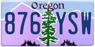 OR license plate 876YSW