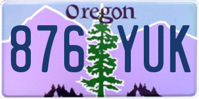 OR license plate 876YUK