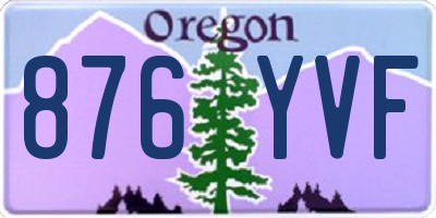 OR license plate 876YVF