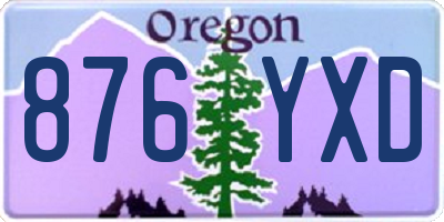 OR license plate 876YXD