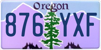 OR license plate 876YXF