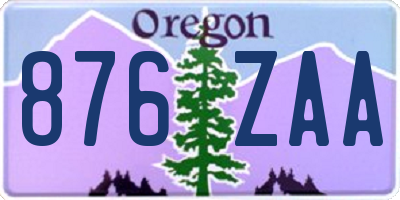 OR license plate 876ZAA