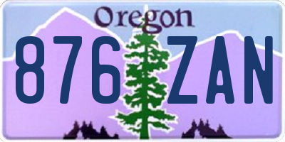OR license plate 876ZAN