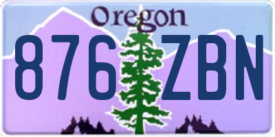 OR license plate 876ZBN