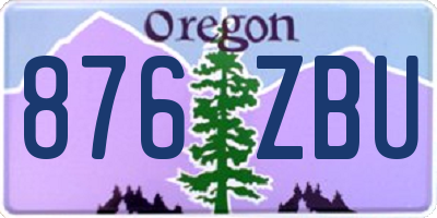 OR license plate 876ZBU
