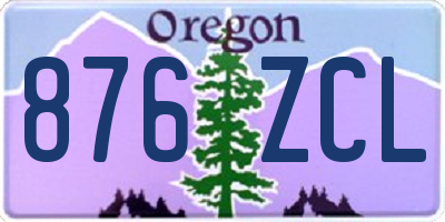 OR license plate 876ZCL