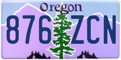 OR license plate 876ZCN