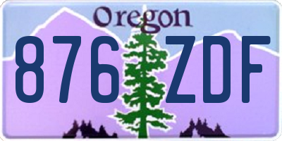 OR license plate 876ZDF