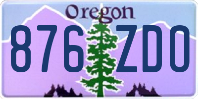 OR license plate 876ZDO