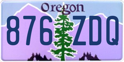 OR license plate 876ZDQ