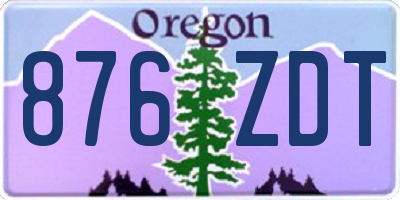 OR license plate 876ZDT