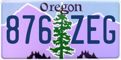 OR license plate 876ZEG