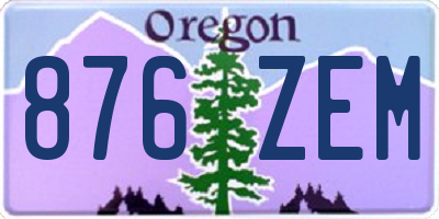 OR license plate 876ZEM
