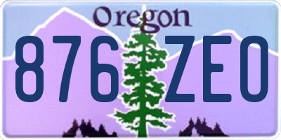 OR license plate 876ZEO