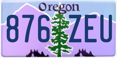 OR license plate 876ZEU