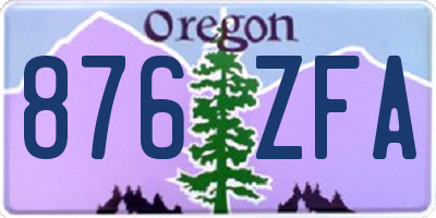 OR license plate 876ZFA