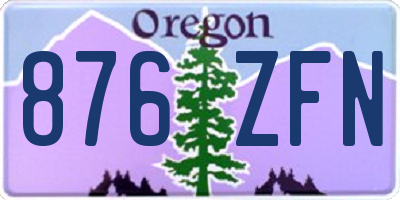 OR license plate 876ZFN