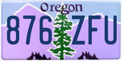 OR license plate 876ZFU